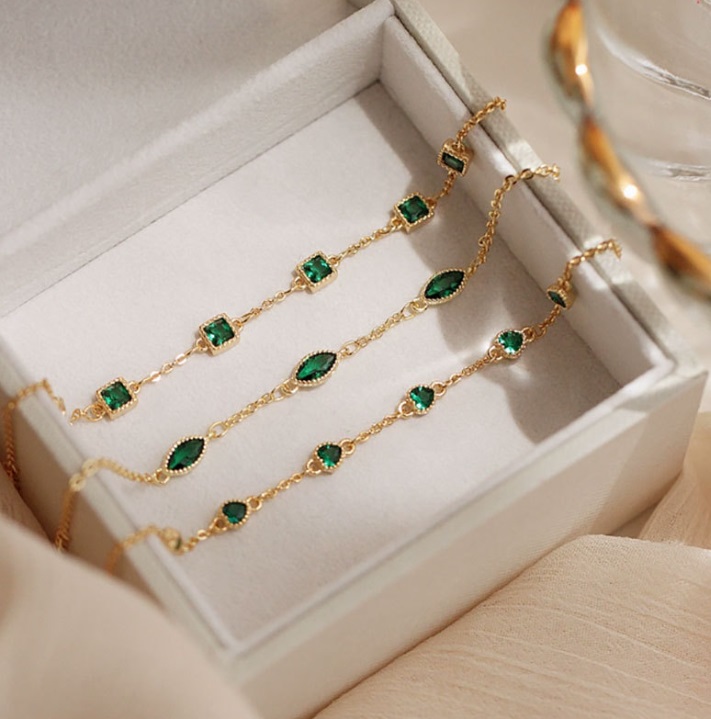 925 Sterling Silver Emerald Bracelet 